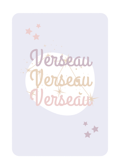 Carte Verseau couleurs pastel Carte anniversaire horoscope