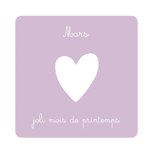 Carte Mars  coeur pastel du printemps doux Carte de mars