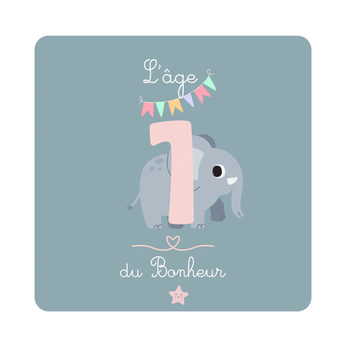Carte L`âge du Bonheur pour un premier anniversaire Carte anniversaire enfant