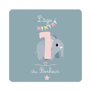 Carte L`âge du Bonheur pour un premier anniversaire Carte anniversaire enfant