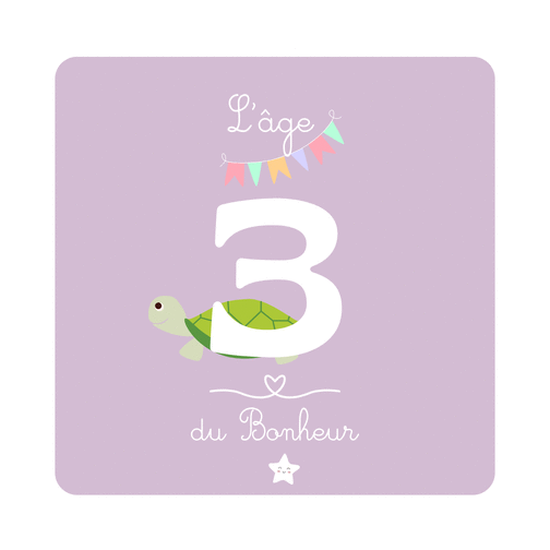 Carte L`âge 3 du Bonheur pour un anniversaire joyeux Carte anniversaire enfant