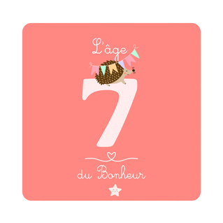Carte L`âge 7 du Bonheur pour un anniversaire joyeux Carte anniversaire enfant