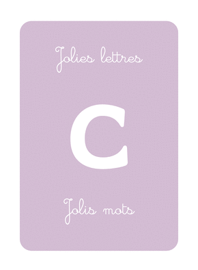 Carte Jolie lettre C et Jolis mots Carte abécédaire