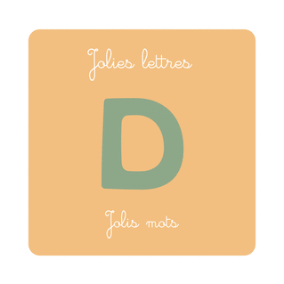 Carte Jolie lettre D et Jolis mots Carte abécédaire