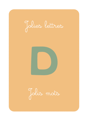 Carte Jolie lettre D et Jolis mots Carte abécédaire