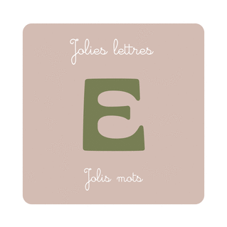 Carte Jolie lettre E et Jolis mots Carte abécédaire