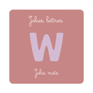 Carte Jolie lettre W et Jolis mots Carte abécédaire