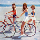 Balade à bicyclette le long de la plage
