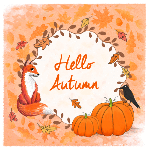 Carte Hello Autumn Carte d'octobre