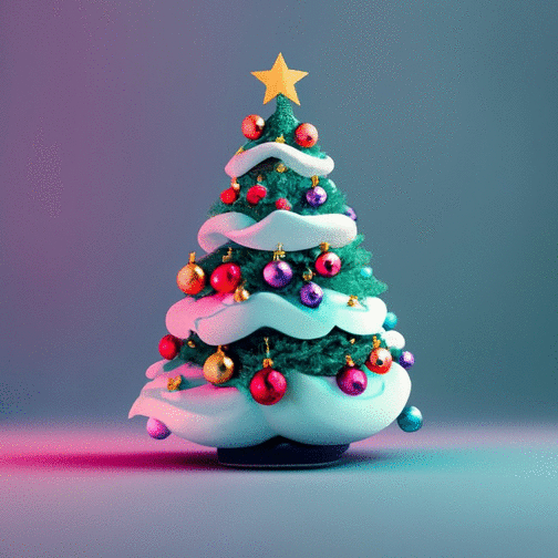 Carte Un simple Sapin de Noël en 3D Carte de Noël minimaliste