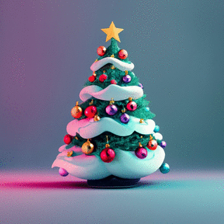 Carte Un simple Sapin de Noël en 3D Carte de Noël minimaliste