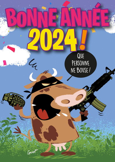 Carte Bonne année Personne ne bouse Carte de voeux humour 2024