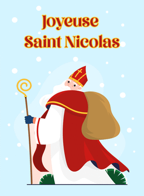 Carte Saint Nicolas et son sac de jouets Carte saint nicolas