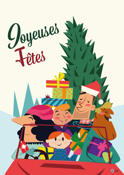 Carte Joyeuses fêtes en famille Carte de Noël humour