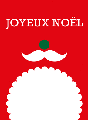 Carte Silhouette de papa Noël rouge Carte de Noël minimaliste