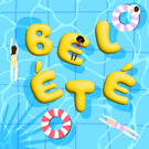 Bel &eacute;t&eacute; dans la piscine ensoleill&eacute;e