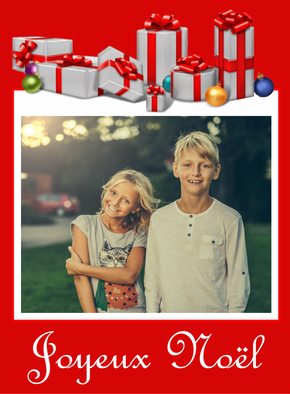 Carte Des cadeaux de Noël sur un fond rouge Carte noël personnalisée