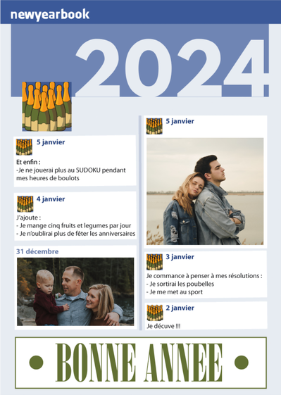 Carte Le facebook personnalisable de la nouvelle année 2023  Carte de voeux personnalisable 2023