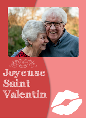 Carte Bisous joyeuse St Valentin Carte Saint Valentin personnalisée