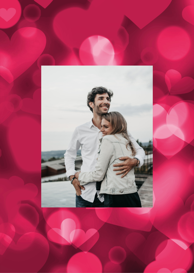 Carte Plein de coeurs rose Carte Saint Valentin personnalisée