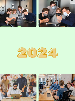 Carte Simplement la nouvelle année 2024  Carte de voeux entreprise personnalisable 2024