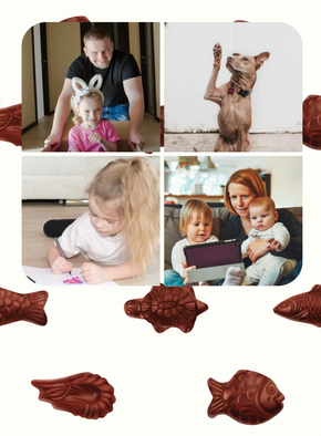 Carte Fond de chocolats de Pâques Carte de Pâques personnalisable