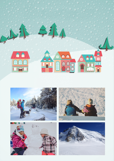 Carte Les maisons perchées sur la montagne Carte de Février et d'hiver
