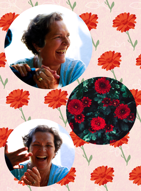 Carte Jolies fleurs rouges pour mamie Carte personnalisée fête des mamies