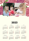 Calendrier 2023 avec des roses (personnalisation 3)