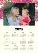Calendrier 2023 avec des roses (personnalisation 2)