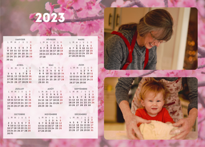 Carte Calendrier 2023 fleuri Carte calendrier 2023