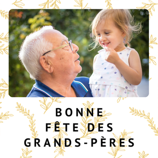 Carte Fête des grands-pères sur branches dorées Carte de fête des grands-pères