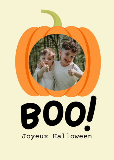 Carte Boo la citrouille Carte halloween