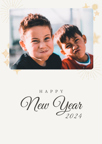 Carte Happy New Year étoilé Carte de voeux personnalisable 2024