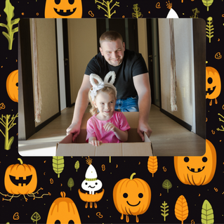 Carte Citrouilles sur fond noir Carte Halloween pour enfant